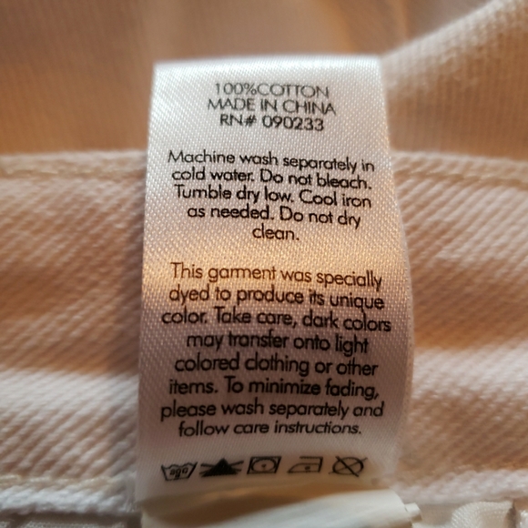 PacSun Women's 22 XXS Low Rise Carpenter Embroidered Jeans White Mushroom Flower - Picture 10 of 10